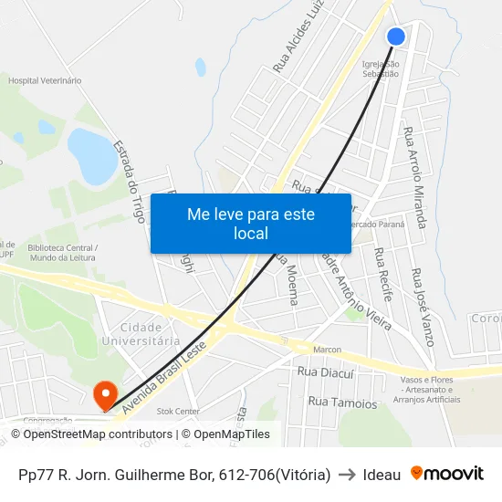 Pp77 R. Jorn. Guilherme Bor, 612-706(Vitória) to Ideau map