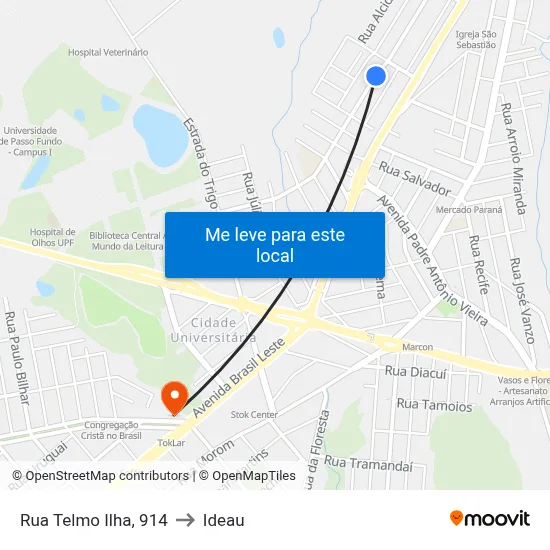 Rua Telmo Ilha, 914 to Ideau map