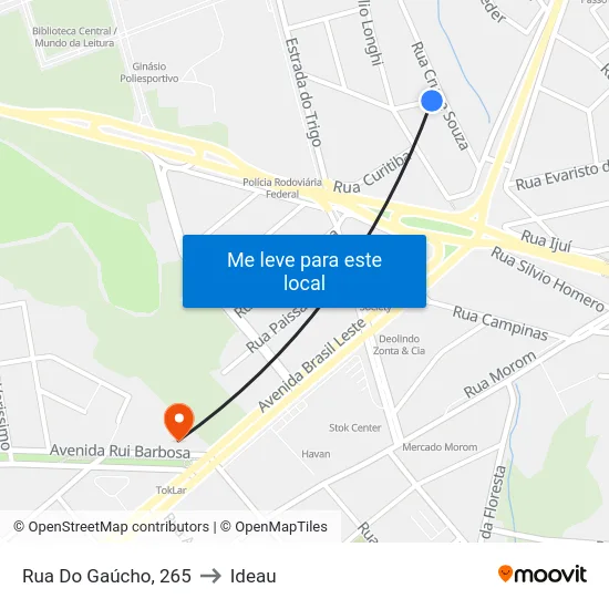 Rua Do Gaúcho, 265 to Ideau map