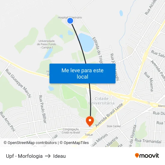 Upf - Morfologia to Ideau map