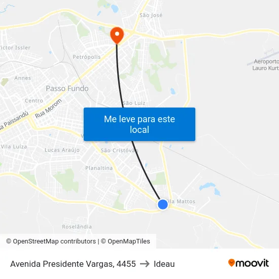 Avenida Presidente Vargas, 4455 to Ideau map