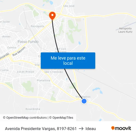 Avenida Presidente Vargas, 8197-8261 to Ideau map