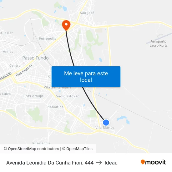 Avenida Leonidia Da Cunha Fiori, 444 to Ideau map