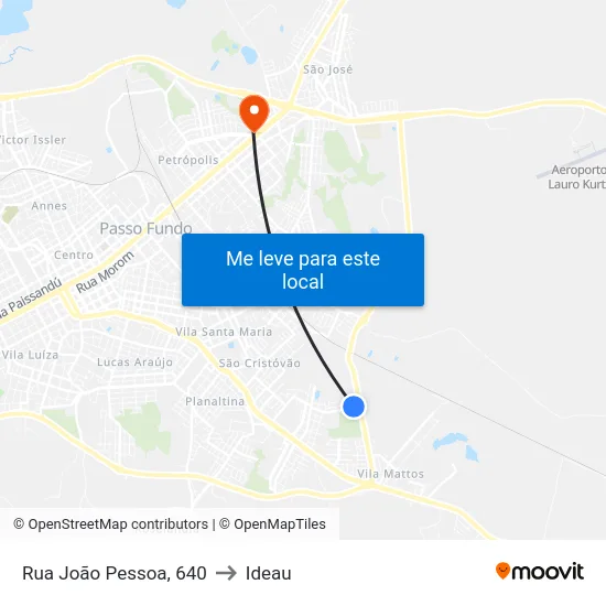 Rua João Pessoa, 640 to Ideau map