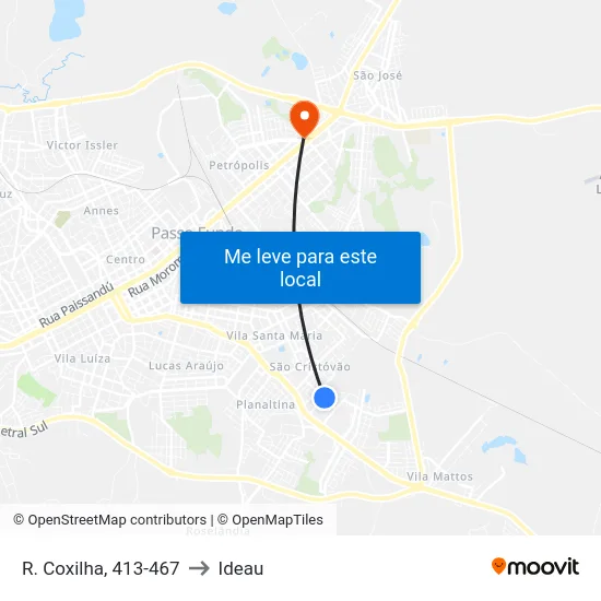 R. Coxilha, 413-467 to Ideau map