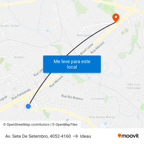 Av. Sete De Setembro, 4052-4160 to Ideau map