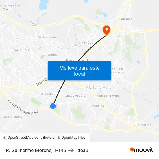 R. Guilherme Morche, 1-145 to Ideau map