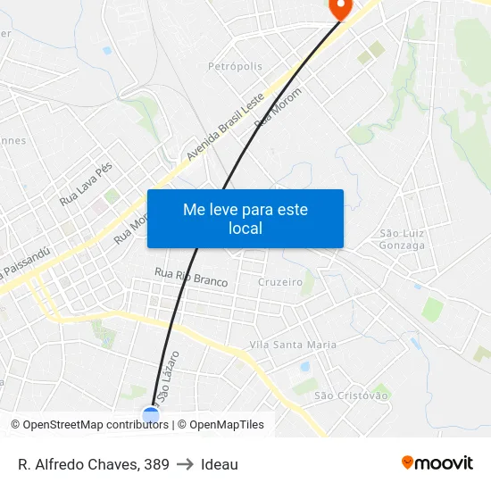 R. Alfredo Chaves, 389 to Ideau map