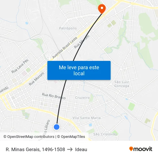 R. Minas Gerais, 1496-1508 to Ideau map