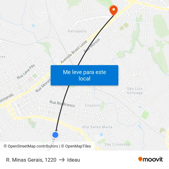 R. Minas Gerais, 1220 to Ideau map