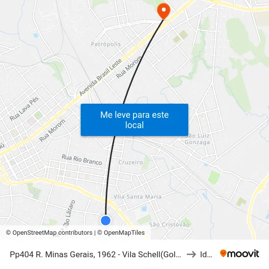 Pp404 R. Minas Gerais, 1962 - Vila Schell(Golden Pet Hotel) to Ideau map