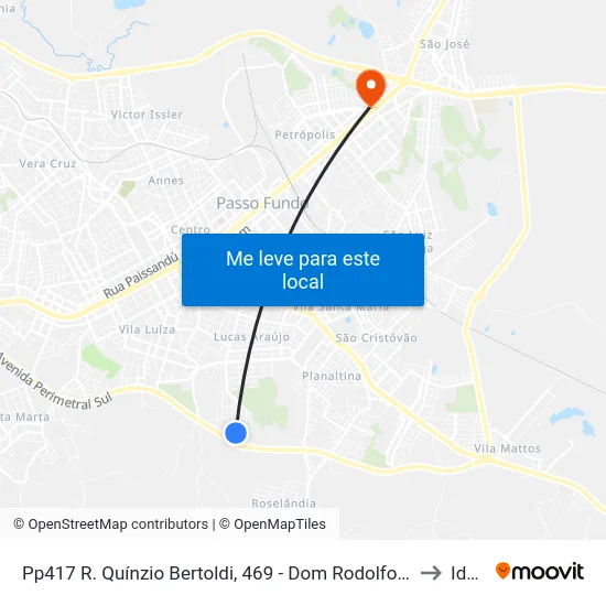 Pp417 R. Quínzio Bertoldi, 469 - Dom Rodolfo(Sigilus Motel) to Ideau map