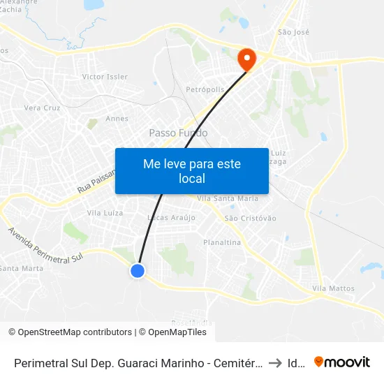 Perimetral Sul Dep. Guaraci Marinho - Cemitério Jardim Da Colina to Ideau map