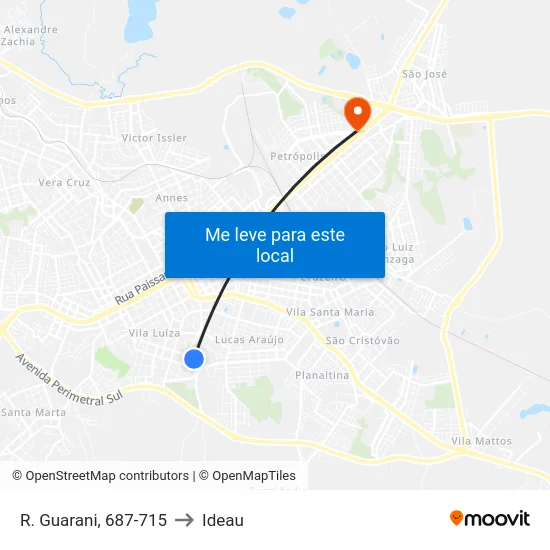 R. Guarani, 687-715 to Ideau map