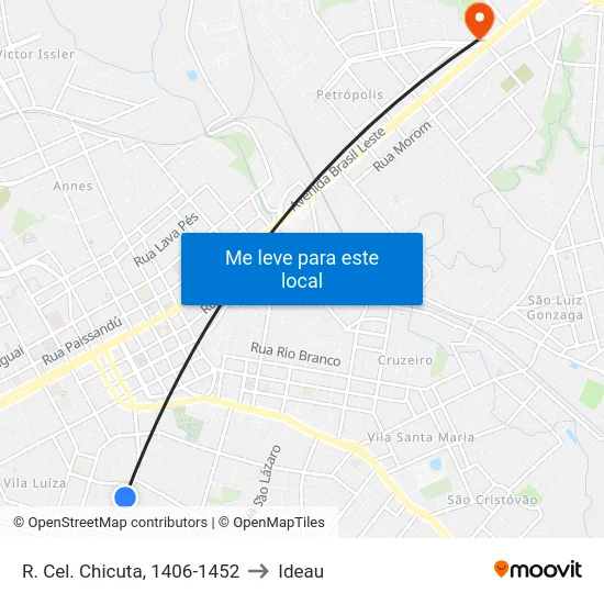 R. Cel. Chicuta, 1406-1452 to Ideau map