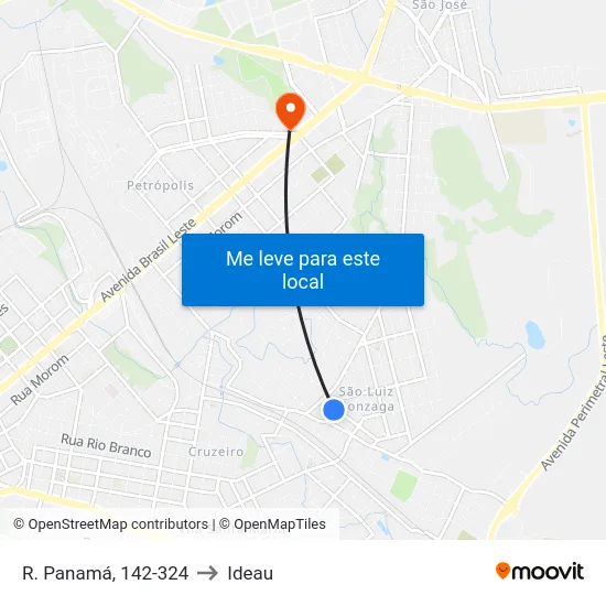 R. Panamá, 142-324 to Ideau map