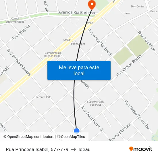 Rua Princesa Isabel, 677-779 to Ideau map