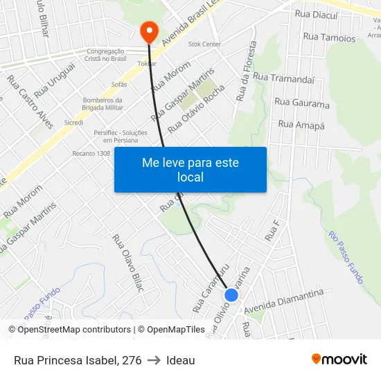 Rua Princesa Isabel, 276 to Ideau map