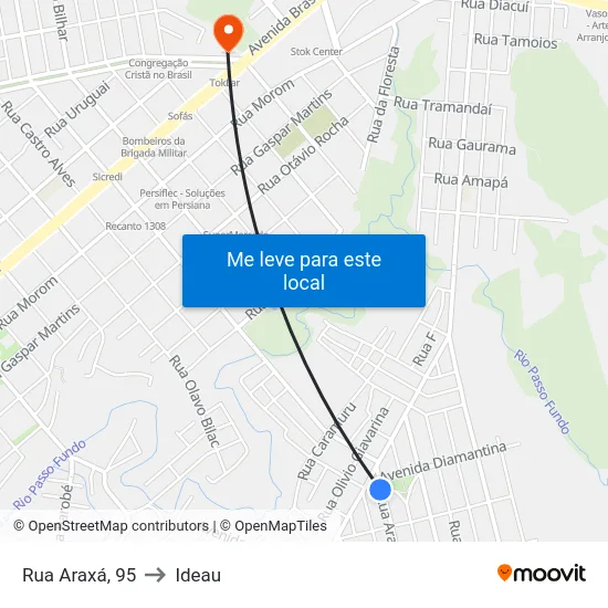 Rua Araxá, 95 to Ideau map