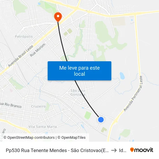 Pp530 Rua Tenente Mendes - São Cristovao(Em Frente Casa 150) to Ideau map