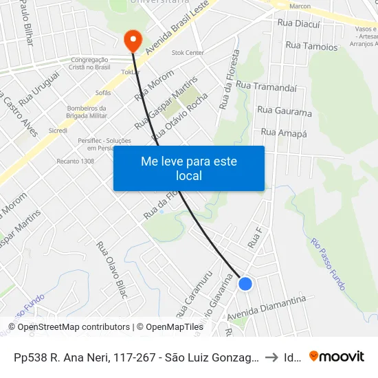 Pp538 R. Ana Neri, 117-267 - São Luiz Gonzaga(Em Frente Casa 176) to Ideau map