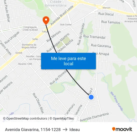 Avenida Giavarina, 1154-1228 to Ideau map