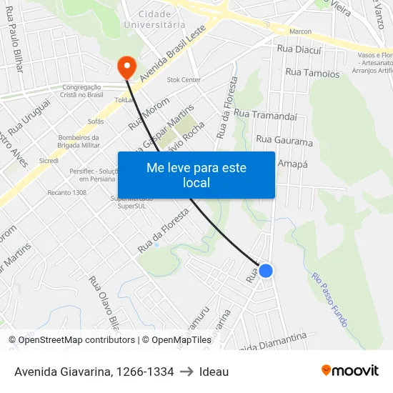 Avenida Giavarina, 1266-1334 to Ideau map