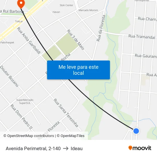 Avenida Perimetral, 2-140 to Ideau map