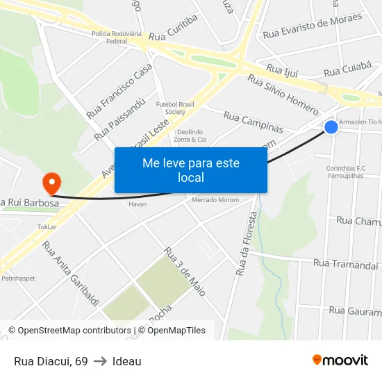 Rua Diacui, 69 to Ideau map