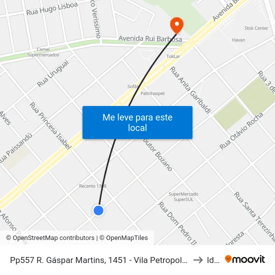 Pp557 R. Gáspar Martins, 1451 - Vila Petropolis(Em Frente Casa 1285) to Ideau map