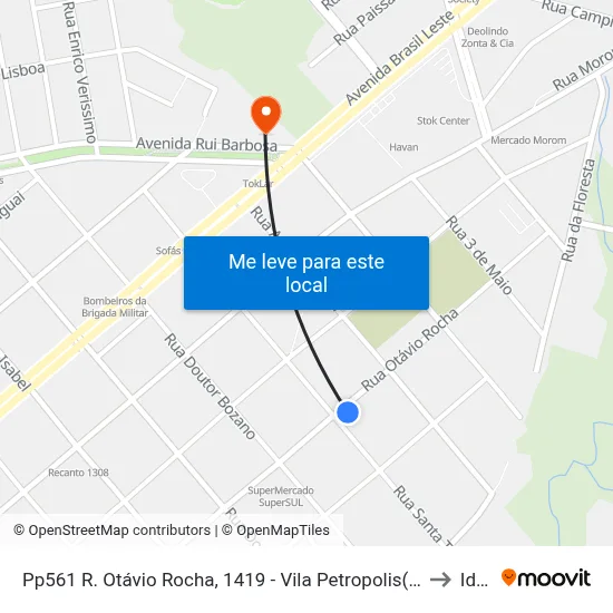 Pp561 R. Otávio Rocha, 1419 - Vila Petropolis(Em Frente Casa 1433) to Ideau map