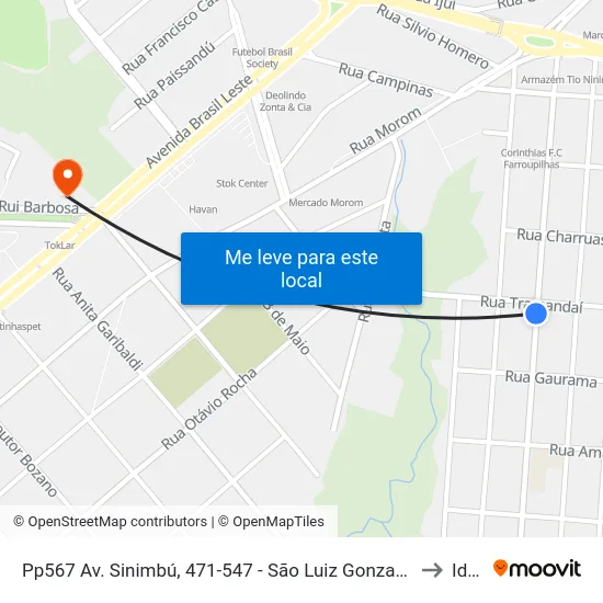 Pp567 Av. Sinimbú, 471-547 - São Luiz Gonzaga( Frente Casa 451) to Ideau map