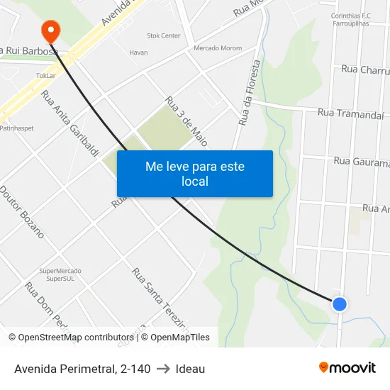 Avenida Perimetral, 2-140 to Ideau map