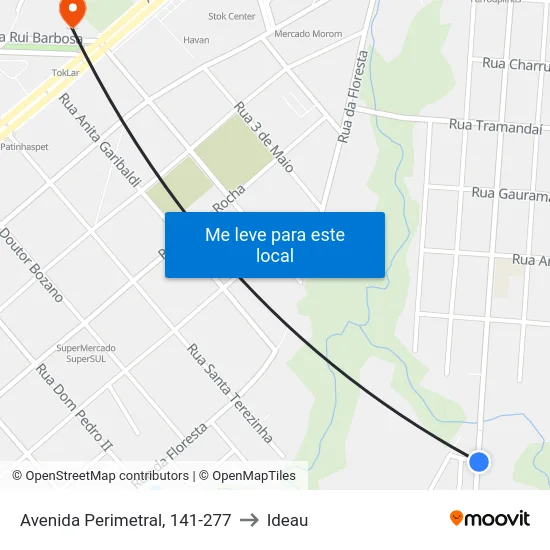 Avenida Perimetral, 141-277 to Ideau map