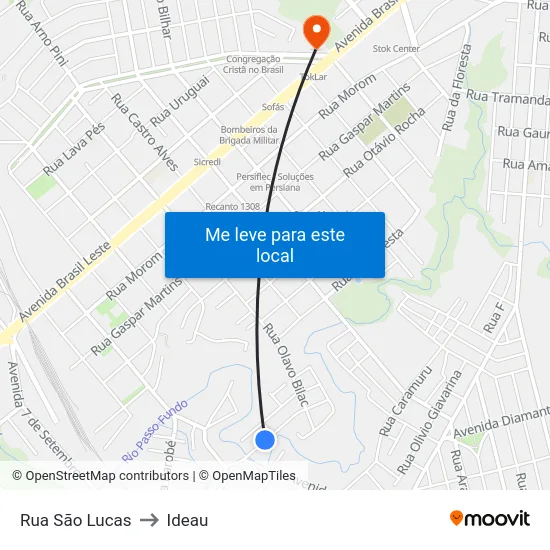Rua São Lucas to Ideau map