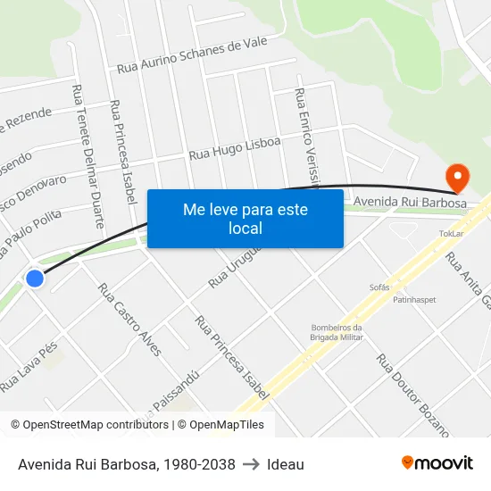 Avenida Rui Barbosa, 1980-2038 to Ideau map