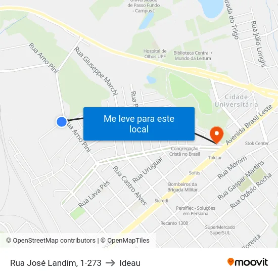 Rua José Landim, 1-273 to Ideau map