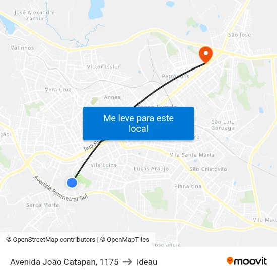 Avenida João Catapan, 1175 to Ideau map