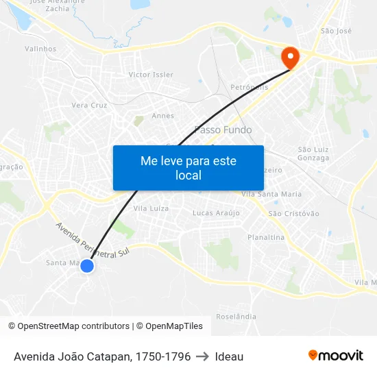 Avenida João Catapan, 1750-1796 to Ideau map
