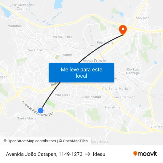 Avenida João Catapan, 1149-1273 to Ideau map