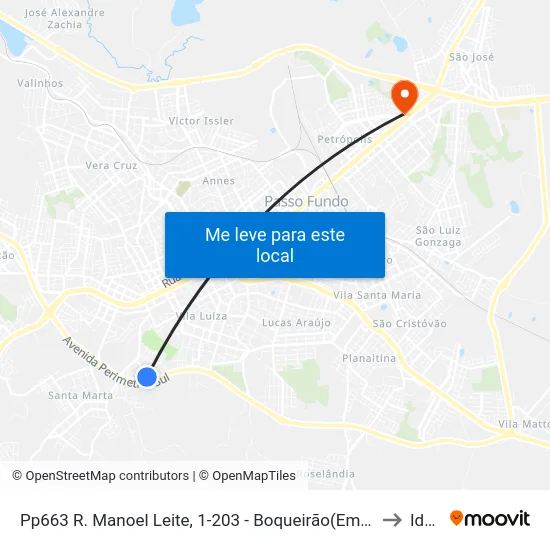 Pp663 R. Manoel Leite, 1-203 - Boqueirão(Em Frente Casa 28) to Ideau map