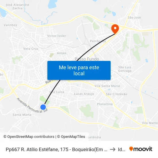 Pp667 R. Atílio Estéfane, 175 - Boqueirão(Em Frente Casa 205) to Ideau map