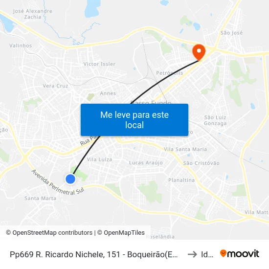 Pp669 R. Ricardo Nichele, 151 - Boqueirão(Em Frente Casa 151) to Ideau map