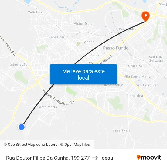 Rua Doutor Filipe Da Cunha, 199-277 to Ideau map