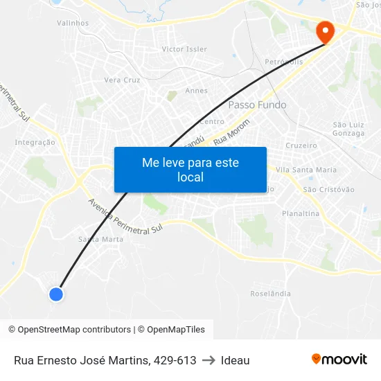 Rua Ernesto José Martins, 429-613 to Ideau map