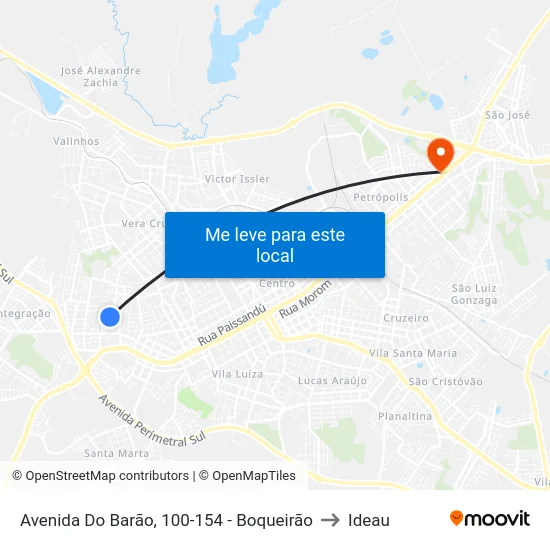 Avenida Do Barão, 100-154 - Boqueirão to Ideau map