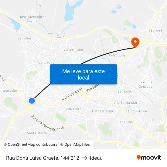 Rua Doná Luísa Graefe, 144-212 to Ideau map