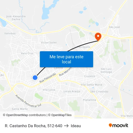 R. Castanho Da Rocha, 512-640 to Ideau map