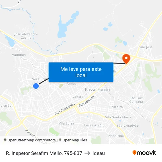 R. Inspetor Serafim Mello, 795-837 to Ideau map