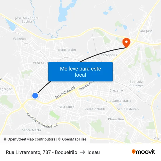 Rua Livramento, 787 - Boqueirão to Ideau map
